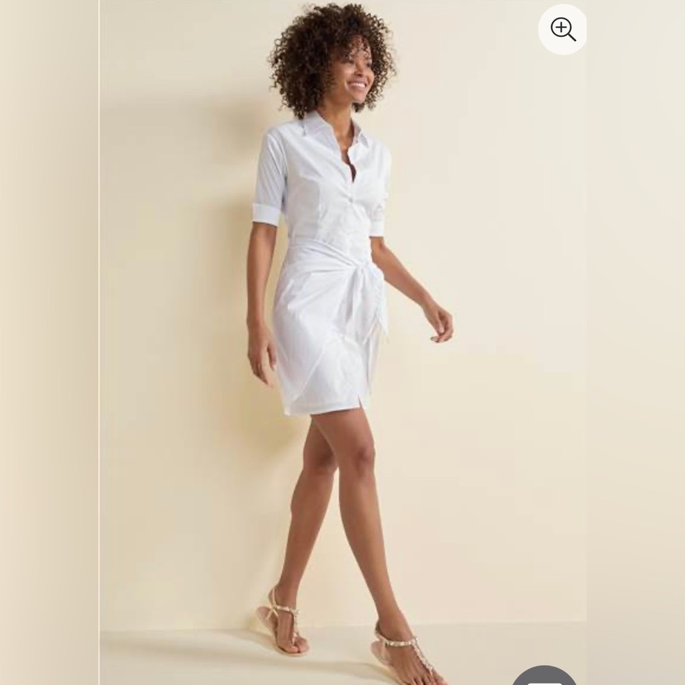 Collared wrap shirt dress